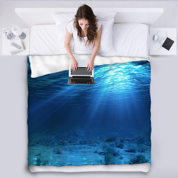 Underwater Landscape And Backdrop With Fleece Blanket
