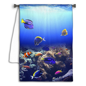 Underwater Scene With Tropical Fish Towel