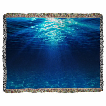 Underwater View With Sandy Seabed Woven Throw Blanket