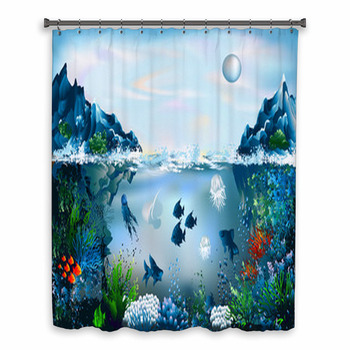 Underwater World Custom Size Shower Curtain