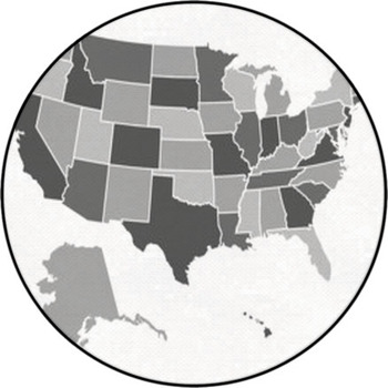 United States Map Round Rug