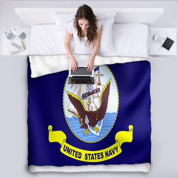 United States Navy Flag Fleece Blanket