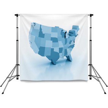 United States Of Ameria 3d Map Pole Pocket Backdrop