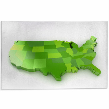 United States Of America 3d Map Area Rug