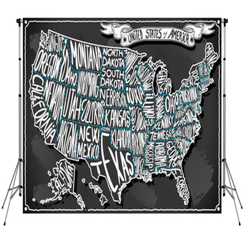 United States Of America On Custom Size Backdrop