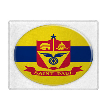 Us City Button Saint Paul Minnesota Flag Badge Bath Mat