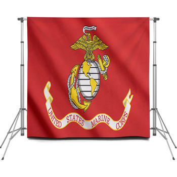 US Marine Corps Flag Waving Custom Size Backdrop