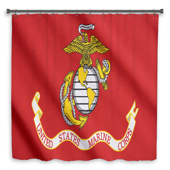 US Marine Corps Flag Waving Shower Curtain