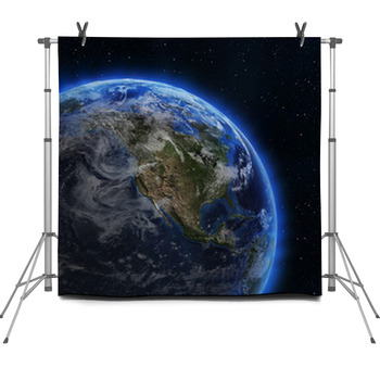 USA And Canada From Space Fleece Backdrop