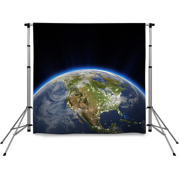 USA City Lights At Night Pole Pocket Backdrop