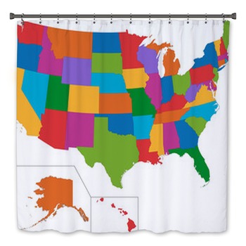 Map Shower Curtains Mats Towels Personalize