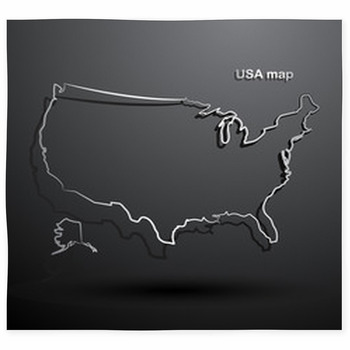 USA Map Hand Drawn Background Custom Size Floor Mat