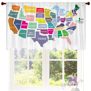 USA Map With States Custom Size Valance