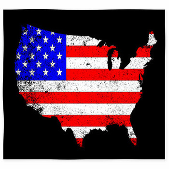 USA Outline And Flag Custom Size Floor Mat