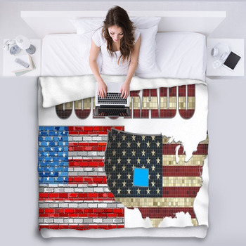 Usa State Of Colorado On A Brick Wall Fleece Blanket