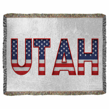 Utah Usa State Made From Starts And Woven Throw Blanket