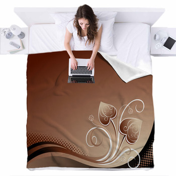 Valentine Background Fleece Bed Blanket