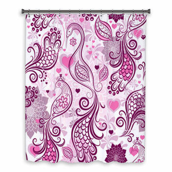 Valentine Repeating Pink Custom Size Shower Curtain