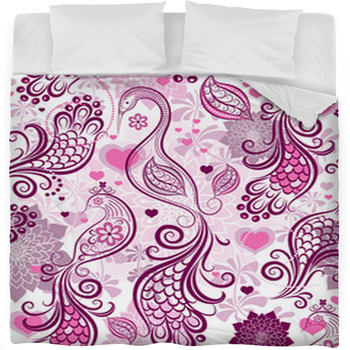 Valentine Repeating Pink Pattern Fleece Bed Blanket