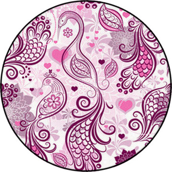 Valentine Repeating Pink Pattern Round Rug