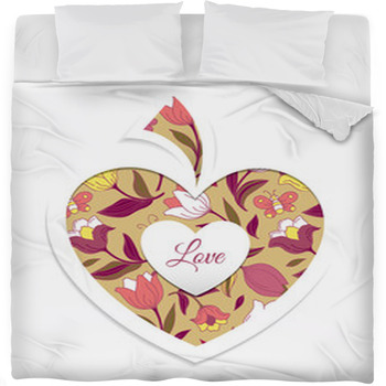 Valentine's Day Card With Heart Fleece Bed Blanket