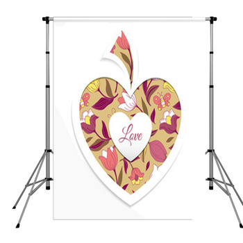 Valentine's Day Card With Heart Pole Pocket Backdrop
