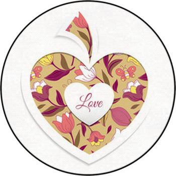 Valentine's Day Card With Heart Round Rug