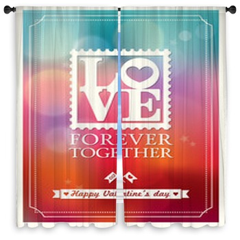 Valentines Day Window Curtains
