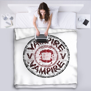 Vampire Grunge Rubber Stamp Fleece Blanket