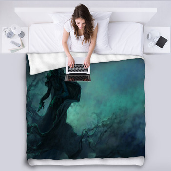 Vampire In The Night Sky Fleece Blanket