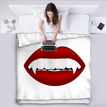 Vampire Mouth Fleece Blanket