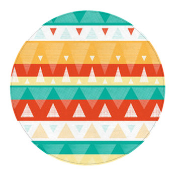 Vector Abstract Vibrant Ikat Stripes Seamless  Round Rug