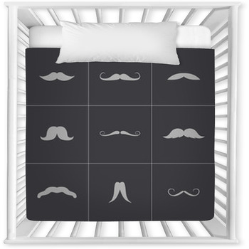 mustache crib bedding set