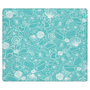 Vector Blue Seashells Line Art Seamless Pattern  Area Rug