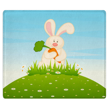 92 cm ALAZA Easter Rabbit Bunny Floral Watercolor Round Area Rug for Living Room Bedroom 3' Diameter