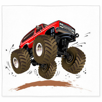 Vector Cartoon Monster Truck Custom Size Floor Mat