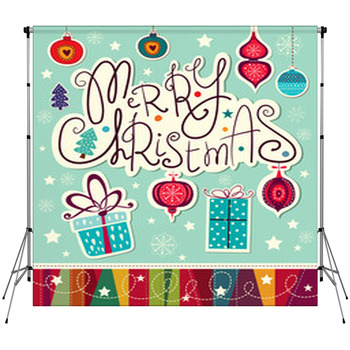 Vector Christmas Card Custom Size Backdrop