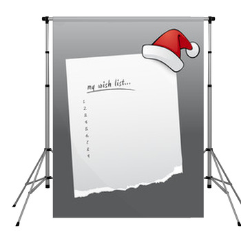 Vector Christmas Wish List With Pole Pocket Backdrop