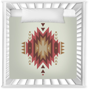 Vector Colorful Decorative Ethnic Baby Crib Comforter