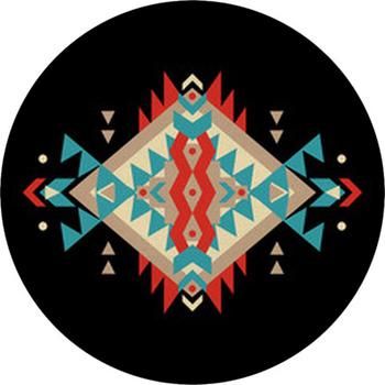 Vector Colorful Decorative Ethnic Pattern Round Rug