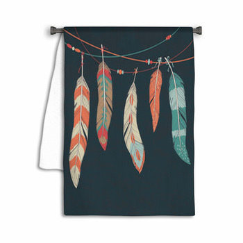 Vector Colorful Set Of Ethnic Decorative Feathers Towel