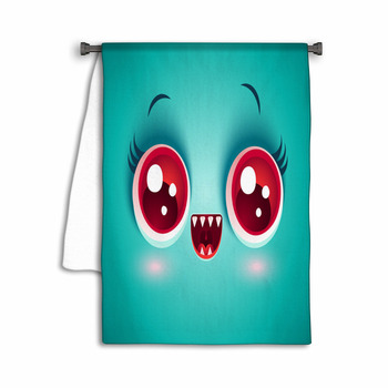 Vector Cute Face Of Monster For Halloween Mask Towel