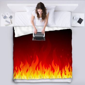 Vector Fire Background Fleece Blanket