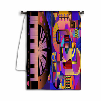 Vector Illustration Music Instrument And Colorful Towel