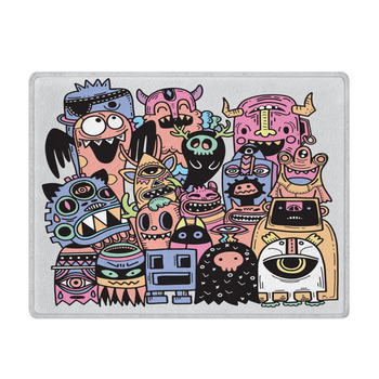 Vector Illustration Of Doodle Cute Monster Bath Mat