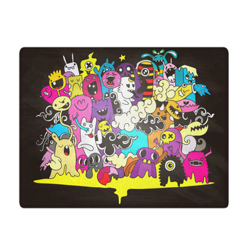 Vector Illustration Of Doodle Cute Monster Bath Mat