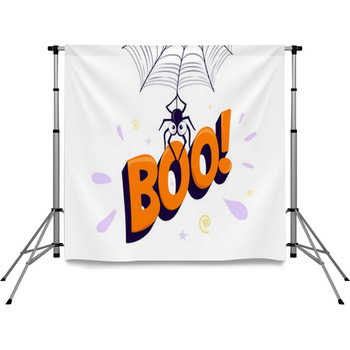 Vector Illustration Of Halloween Pole Pocket Backdrop