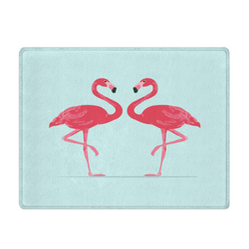 Vector Illustration Pink Flamingo Couple Exotic  Bath Mat