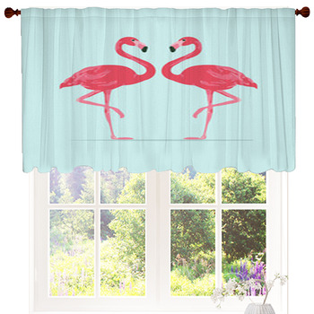 Pink flamingos and grinding parrotsPrinting 3D Blockout Curtains Fabric Window 