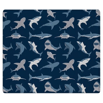 Vector Illustration Toothy Swimming Angry Shark  Area Rug